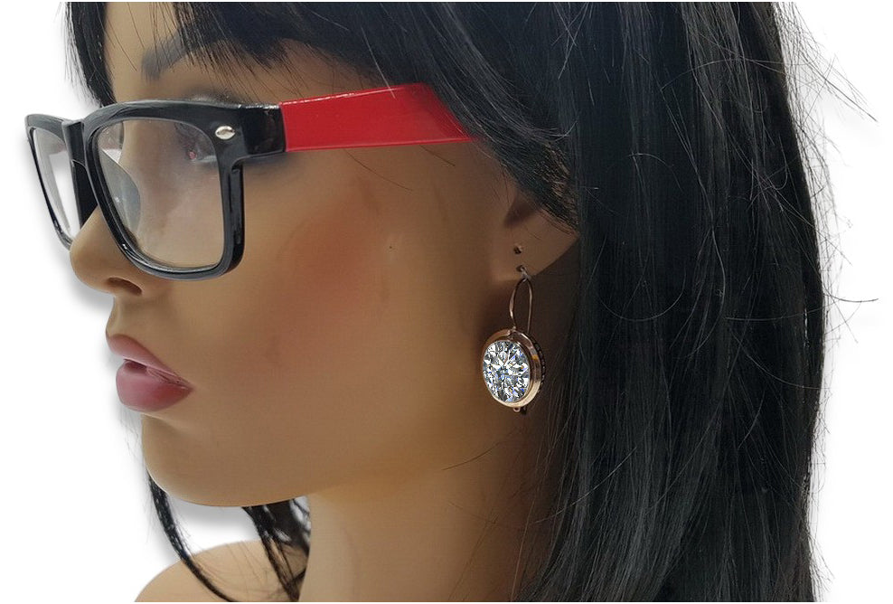 Vintage Zircon Earrings in 14K Rose Gold (vec114r-zi) — full view of the piece