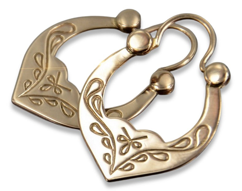 Vintage Gipsy Earrings in 14K Rose Gold (ven119) — view 4