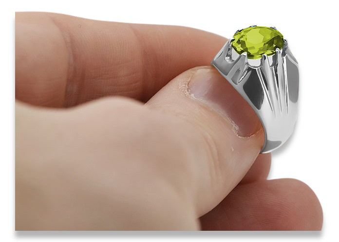 Vintage Yellow Peridot Ring in Sterling Silver (vrc016s-yp) — close-up of the hallmark on the inner band