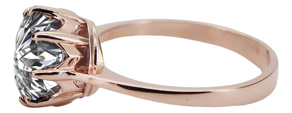 Vintage Zircon Ring in 14K Rose Gold (vrc157r-zi) — full view of the piece