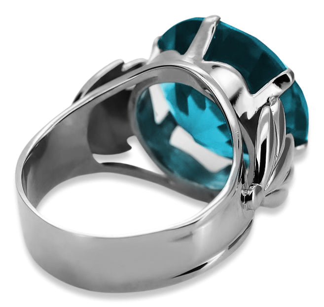 Vintage Aquamarine Ring in Sterling Silver (vrc029s-aq) — close-up of the hallmark on the inner band