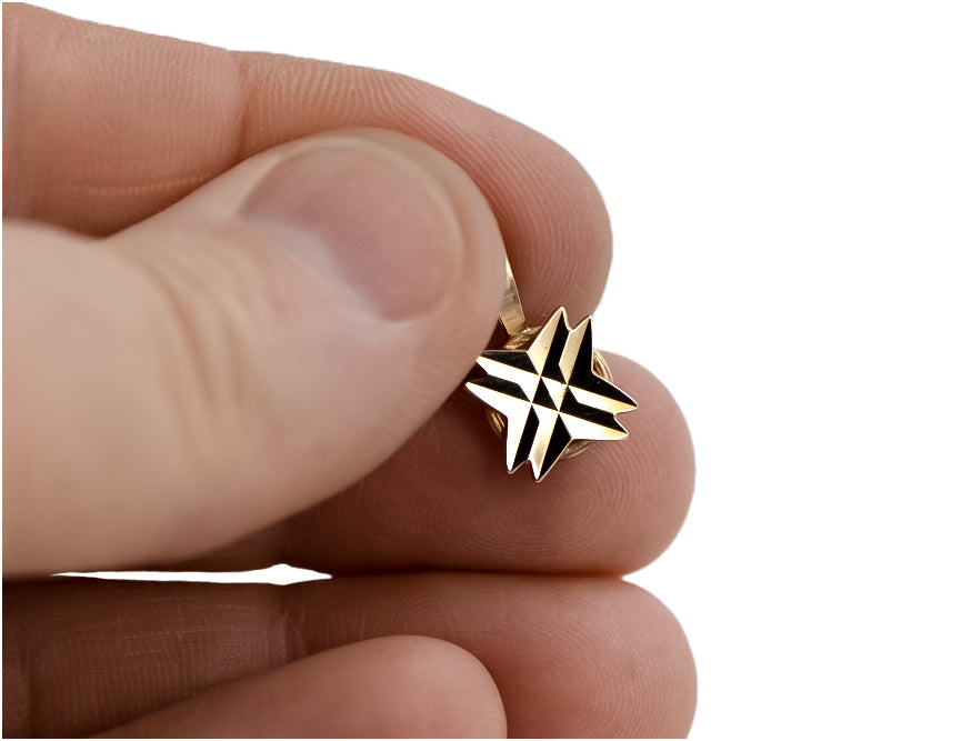 Vintage Star Pendant in 14K Rose Gold (vpn093) — view 3