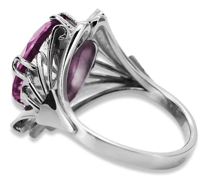 Vintage Amethyst Ring in Sterling Silver (vrc015s-am)