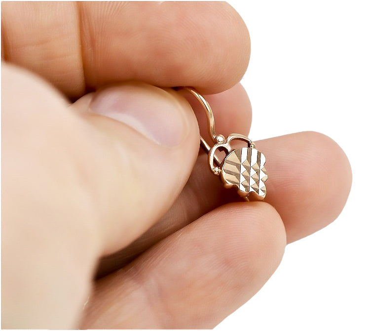 Vintage Leaf Earrings in 14K Rose Gold (ven009)