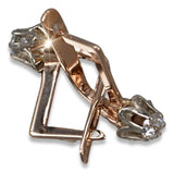 Vintage Zircon Earrings in 14K Rose Gold (vec154r-zi)