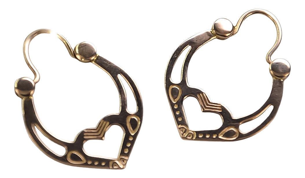 Vintage Gipsy Earrings in 14K Rose Gold (ven024) — side view showing the setting