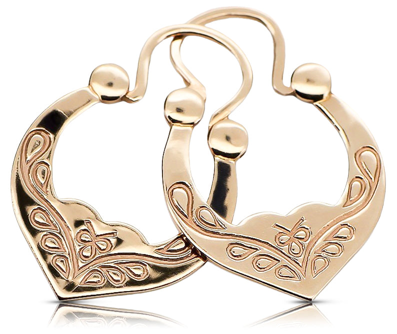 Vintage Gipsy Earrings in 14K Rose Gold (ven017)