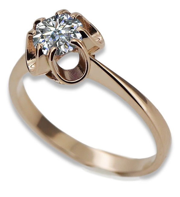 Vintage Zircon Ring in 14K Rose Gold (vrc348r-zi) — full view of the piece