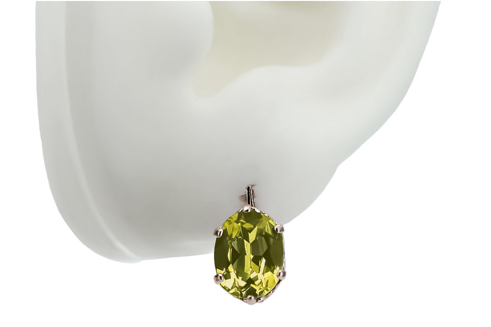Vintage Yellow Peridot Earrings in 14K Rose Gold (vec003r-yp) — close-up of the hallmark on the inner band