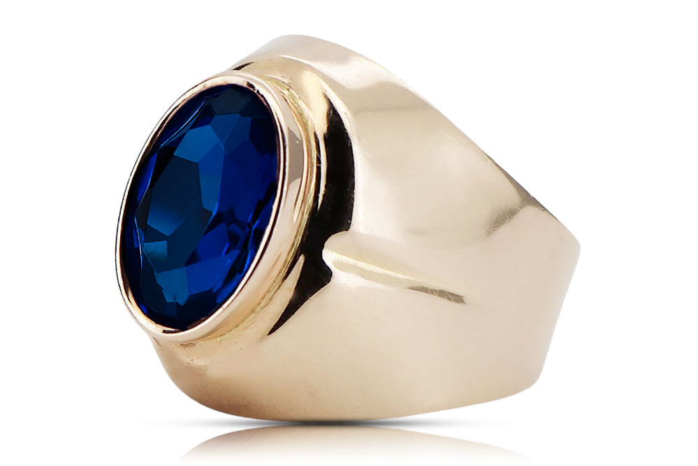 Vintage Sapphire Ring in 14K Rose Gold (vrc296r-sp) — full view of the piece
