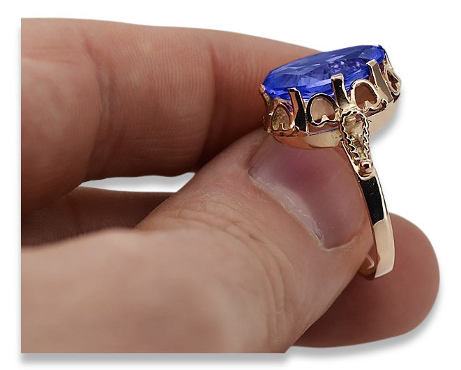 Vintage Sapphire Ring in Sterling Silver (vrc134s-sp) — close-up of the hallmark on the inner band