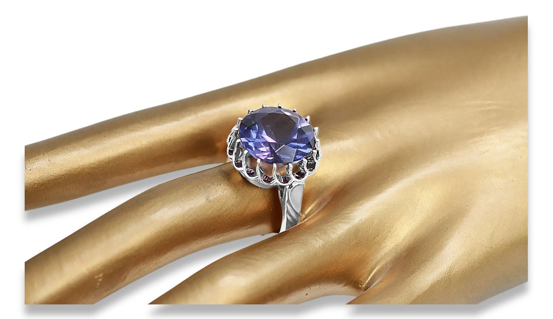 Vintage Alexandrite Ring in Sterling Silver (vrc035s-ax)
