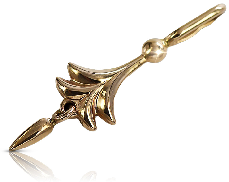 Vintage Leaf Pendant in 14K Rose Gold (vpn051) — view 5