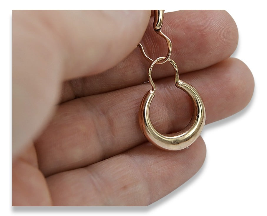 Vintage Hoops Earrings in 14K Rose Gold (ven183)