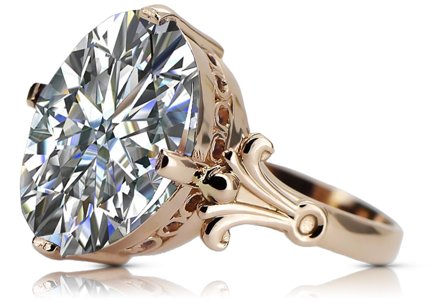 Vintage Zircon Craft Ring in 14K Rose Gold (vrc369r-zi) — full view of the piece