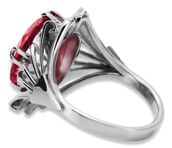 Vintage Ruby Ring in Sterling Silver (vrc015s-rb) — full view of the piece