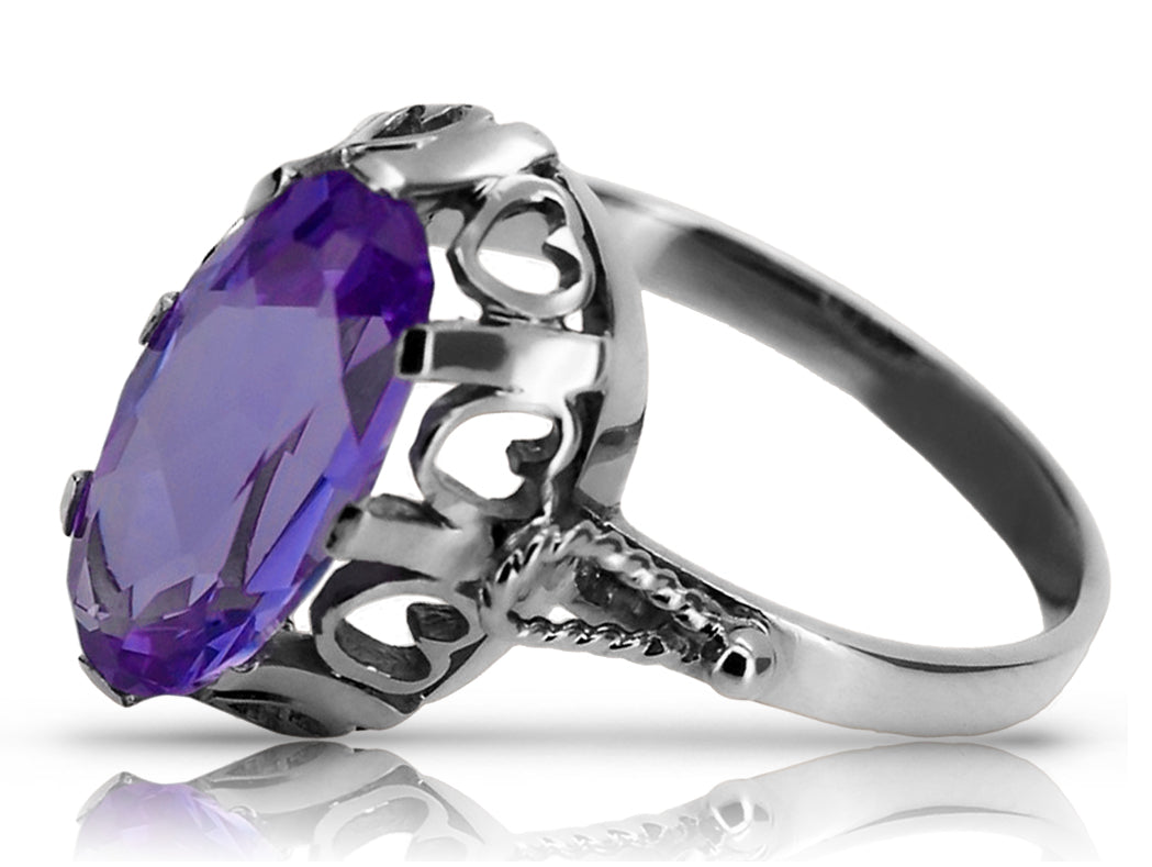 Vintage Alexandrite Ring in Sterling Silver (vrc134s-ax)