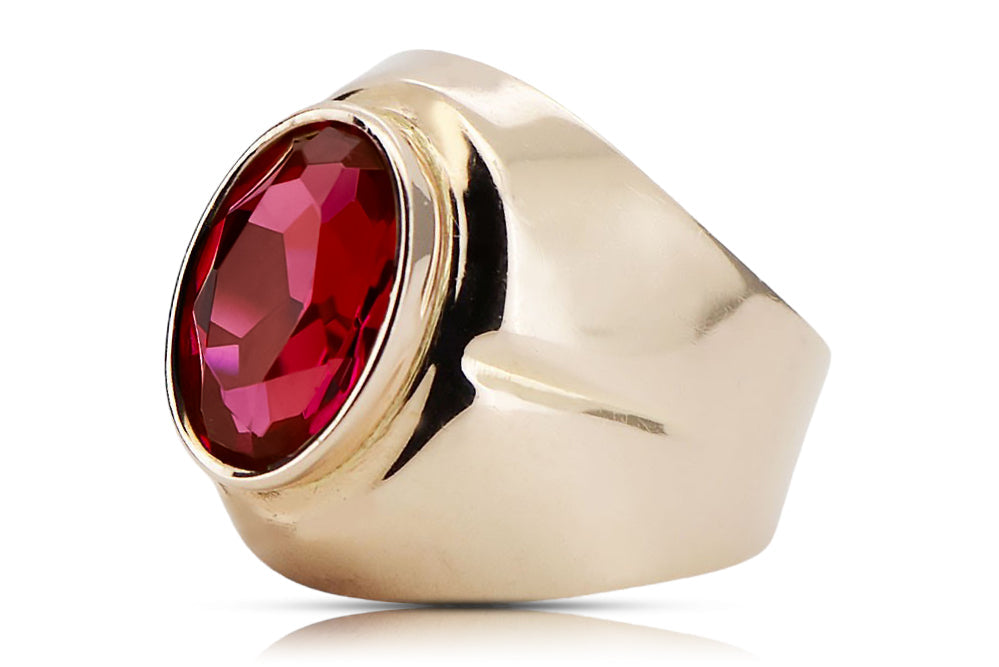 Vintage Ruby Ring in 14K Rose Gold (vrc296r-rb) — full view of the piece