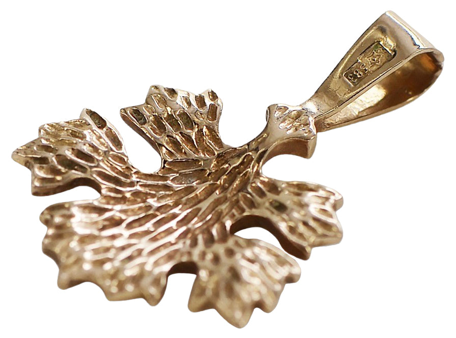 Vintage Leaf Pendant in 14K Rose Gold (vpn077) — view 3
