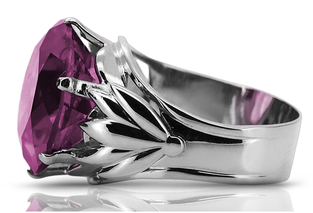 Vintage Amethyst Ring in Sterling Silver (vrc029s-am) — full view of the piece