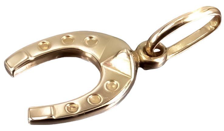 Vintage Horseshoe Pendant in 14K Rose Gold (vpn006) — close-up of the stone and setting