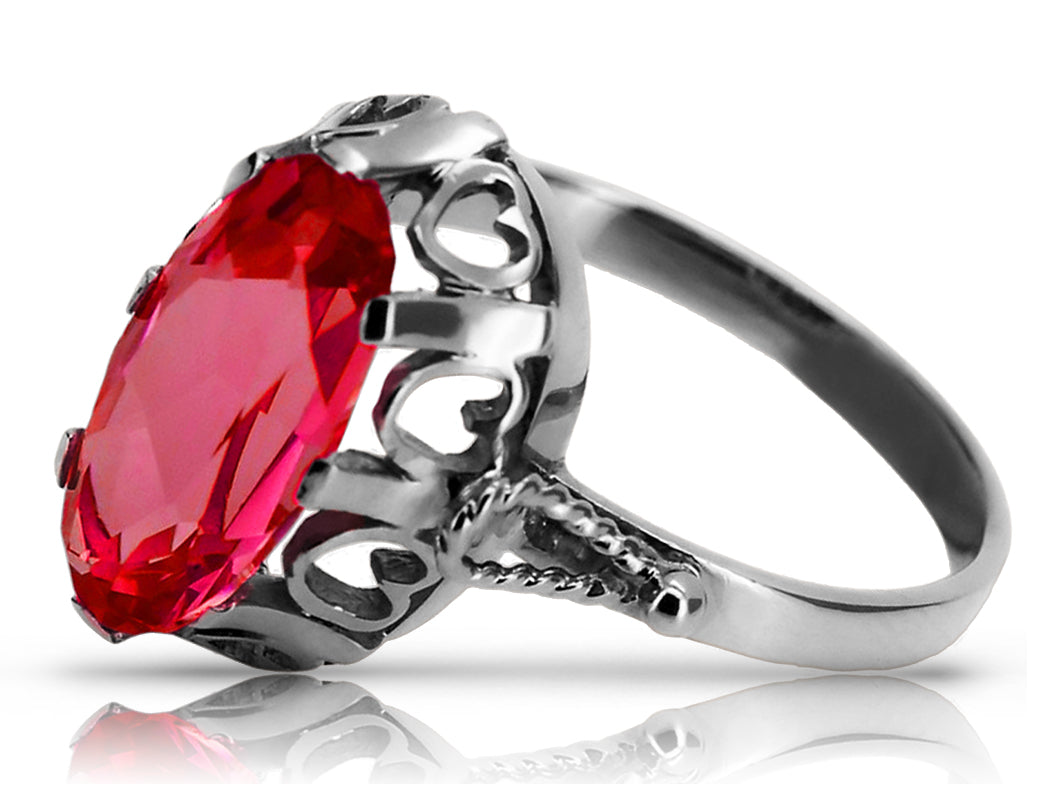 Vintage Ruby Ring in Sterling Silver (vrc134s-rb)
