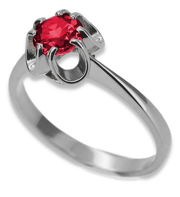 Vintage Ruby Ring in Sterling Silver (vrc348s-rb) — back view with the clasp