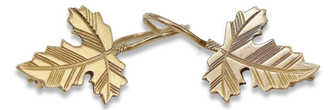 Vintage Leaf Earrings in 14K Rose Gold (ven140) — close-up of the stone and setting