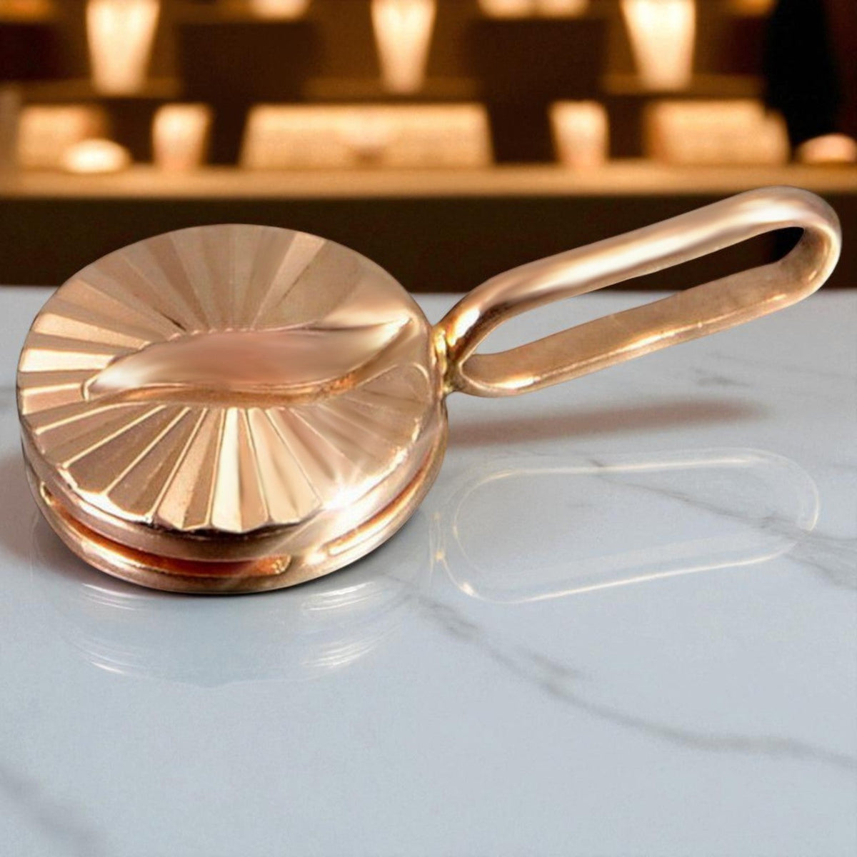 Vintage Circle Pendant in 14K Rose Gold (vpn085)