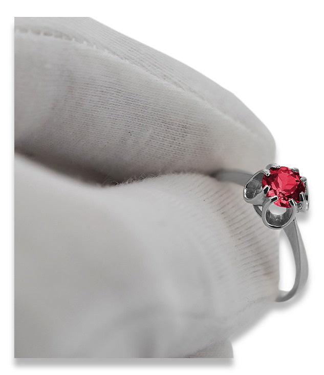 Vintage Ruby Ring in Sterling Silver (vrc348s-rb) — full view of the piece