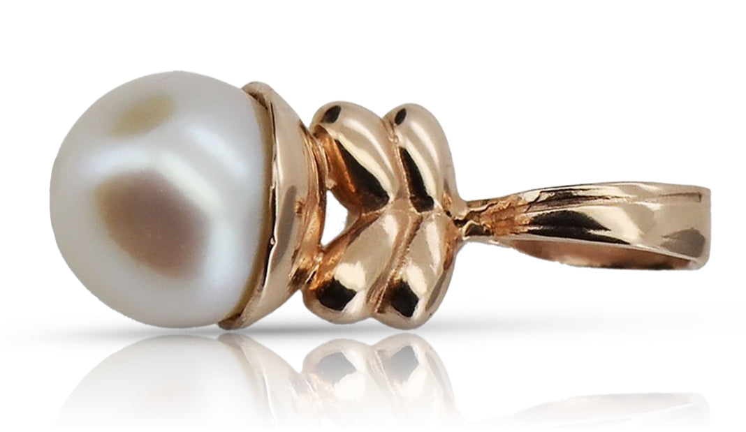 Vintage Pearl Pendant in 14K Rose Gold (vppr005)