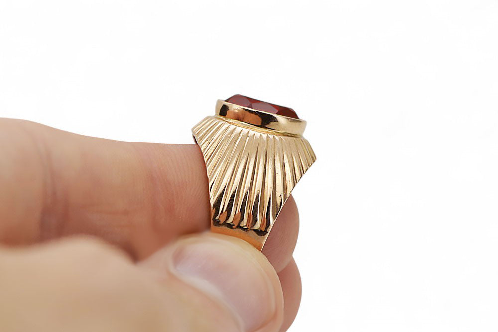 Vintage Ruby Ring in 14K Rose Gold (vrc127r-rb) — full view of the piece
