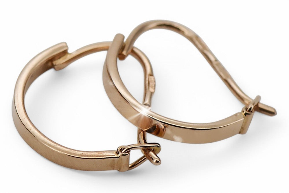 Vintage Round Earrings in 14K Rose Gold (ven055) — view 5