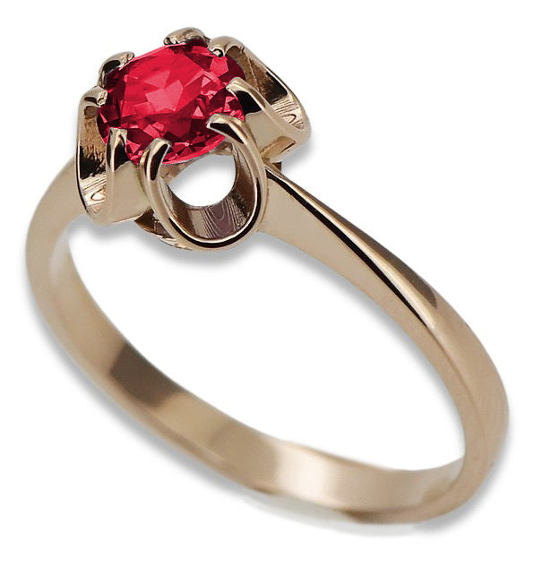 Vintage Ruby Ring in 14K Rose Gold (vrc348r-rb) — full view of the piece