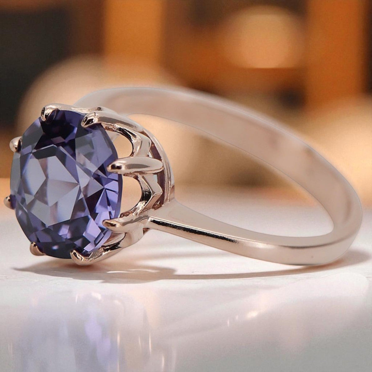 Vintage Alexandrite Ring in 14K Rose Gold (vrc157r-ax)