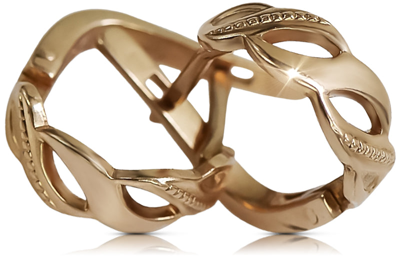 Vintage Hoops Earrings in 14K Rose Gold (ven175) — view 2
