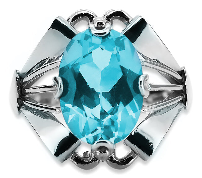 Vintage Aquamarine Ring in Sterling Silver (vrc015s-aq) — close-up of the hallmark on the inner band
