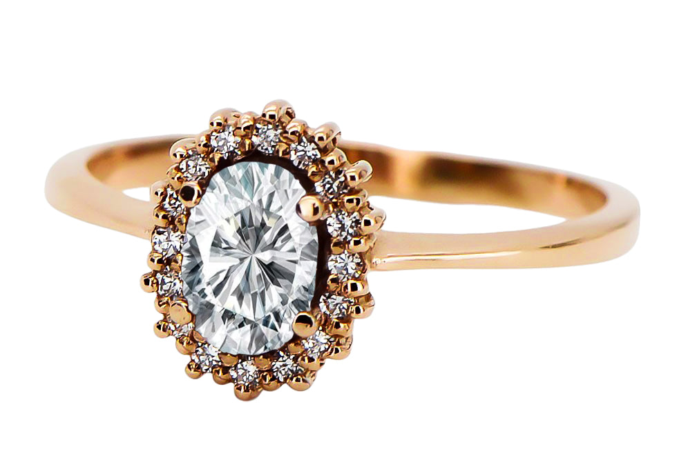 Vintage Zircon Ring in 14K Rose Gold (crc009r-zi) — close-up of the hallmark on the inner band