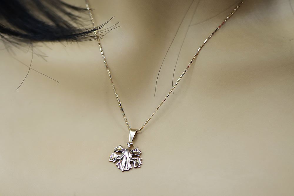 Vintage Leaf Pendant in 14K Rose Gold (vpn077) — view 5