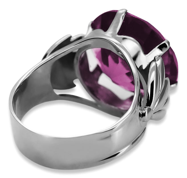Vintage Amethyst Ring in Sterling Silver (vrc029s-am) — close-up of the hallmark on the inner band