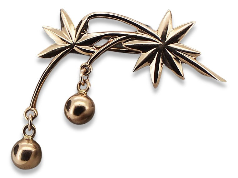 Vintage Brooch Vothr Pendant in 14K Rose Gold (1x6ciw) — side view showing the setting