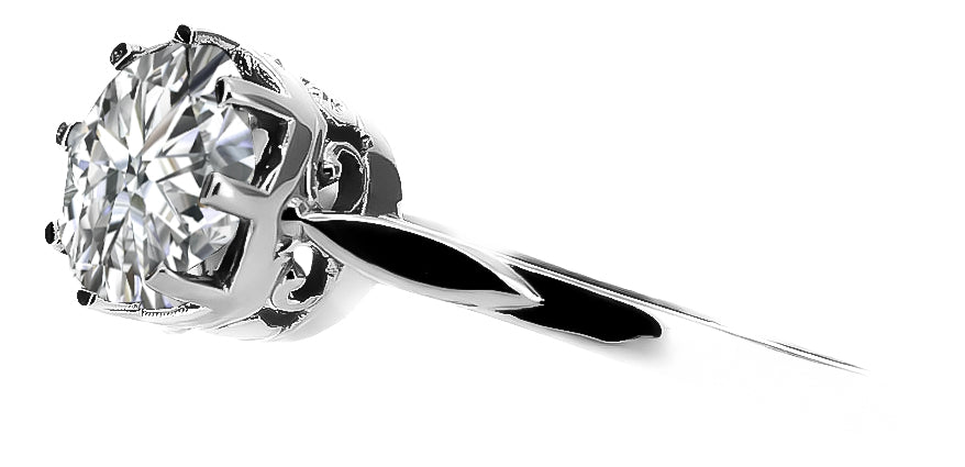 Vintage Zircon Ring in Sterling Silver (vrc366s-zi) — worn on the neckline, showing the drape