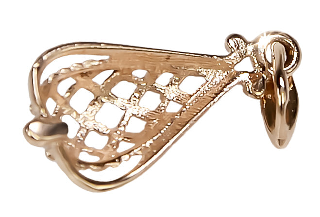 Vintage Pendant in Rose Gold-Plated Sterling Silver (vpn082rp) — side view showing the setting