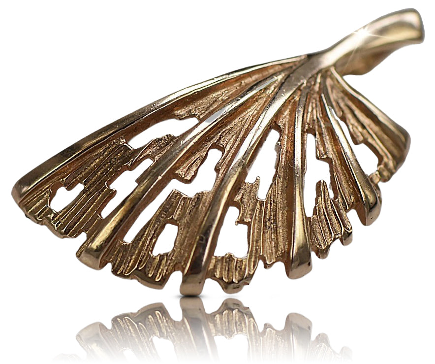 Vintage Leaf Pendant in 14K Rose Gold (vpn015) — view 7