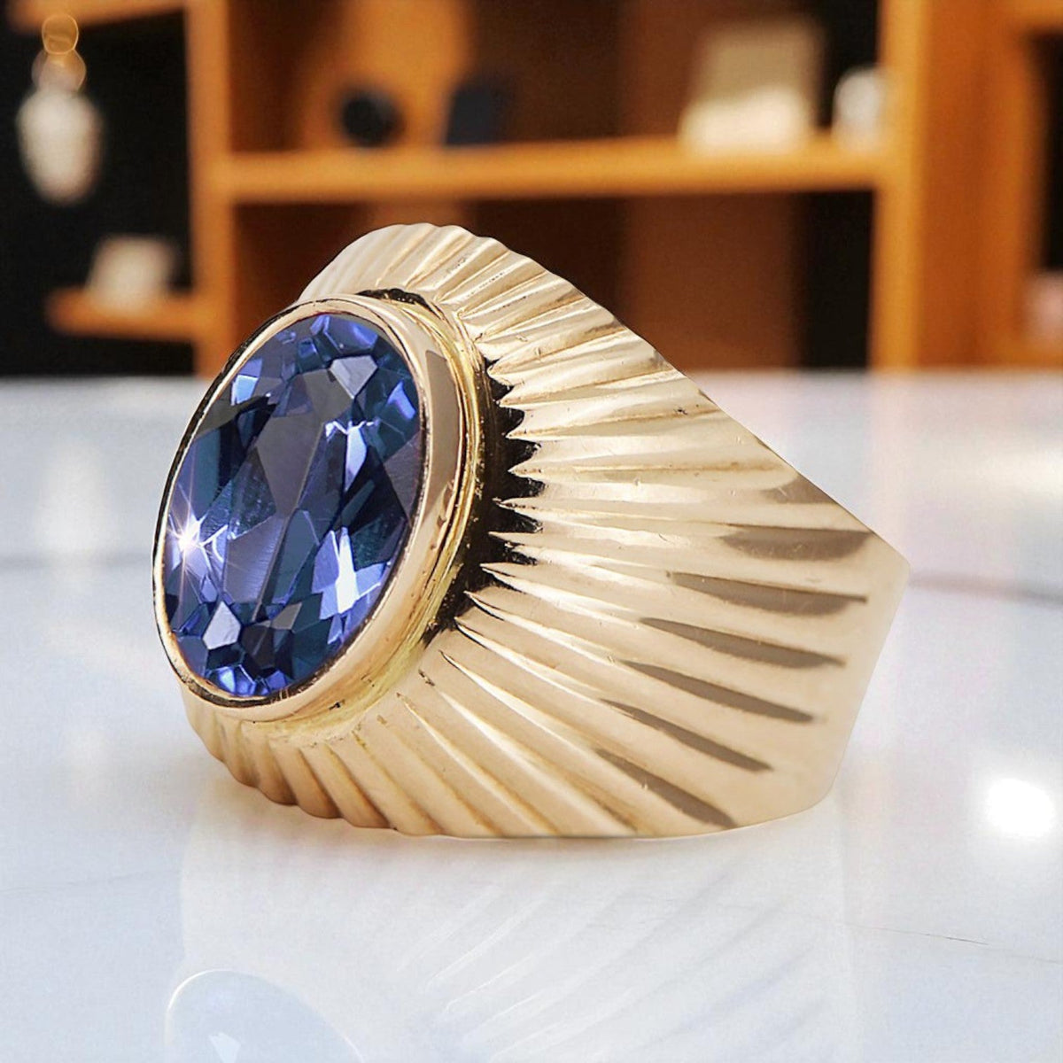 Vintage Alexandrite Ring in 14K Rose Gold (vrc127r-ax)