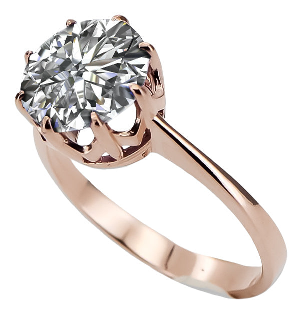 Vintage Zircon Ring in 14K Rose Gold (vrc157r-zi) — close-up of the hallmark on the inner band