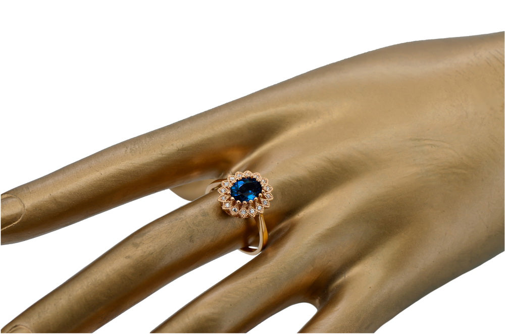 Vintage Sapphire Ring in 14K Rose Gold (crc012r-sp)