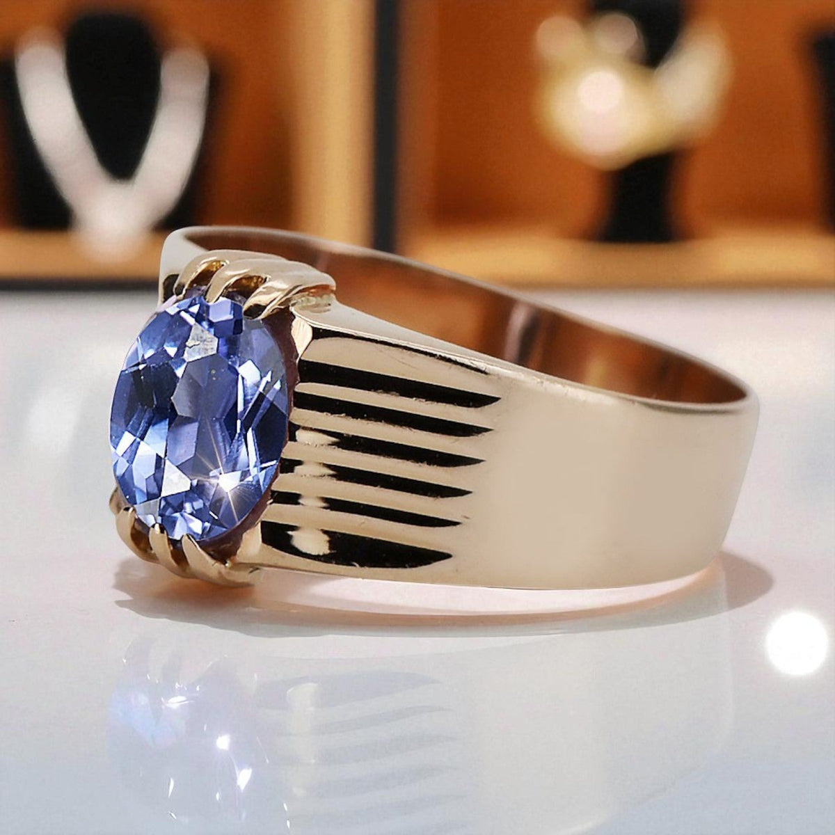 Vintage Alexandrite Ring in 14K Rose Gold (vrc007r-ax)