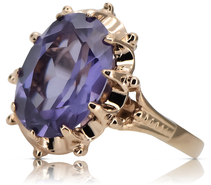 Vintage Alexandrite Ring in 14K Rose Gold (vrc079r-ax) — view 3