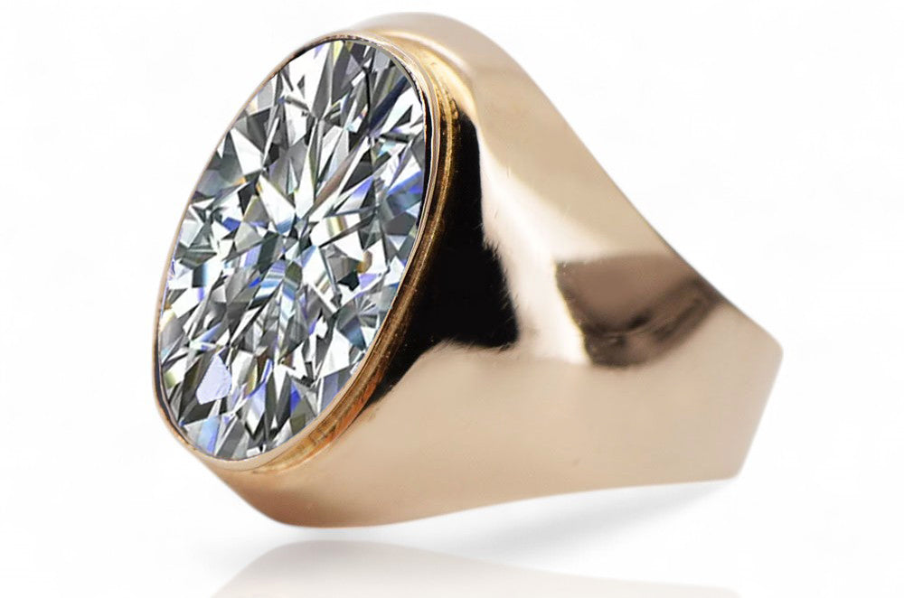 Vintage Zircon Ring in 14K Rose Gold (vrc077r-zi) — worn on the hand, showing profile
